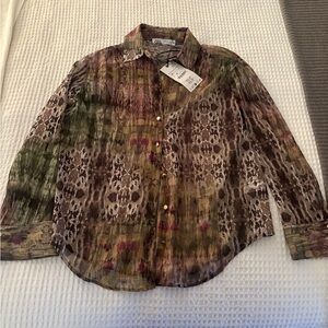 Zara Multicolor Button-Up Shirt